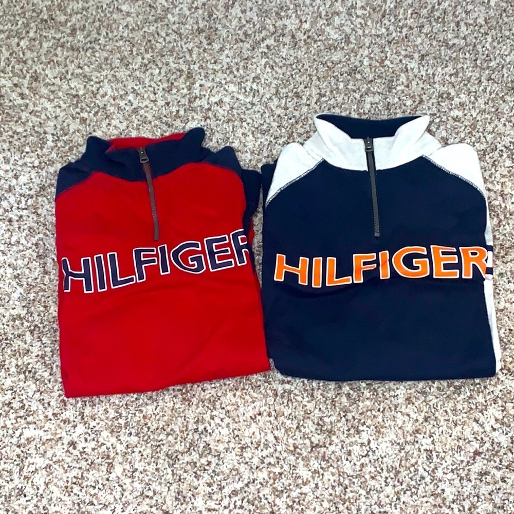 Lot of two Tommy Hilfiger 1/4 zip big boy sweatshirt size XL 20